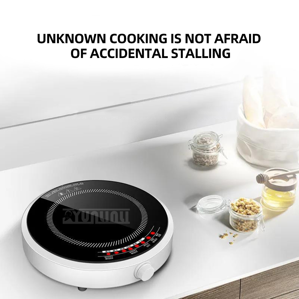 Induction Cooktop Portable - Okrągła Inteligentna Kuchenka Indukcyjna Domowa 2200W