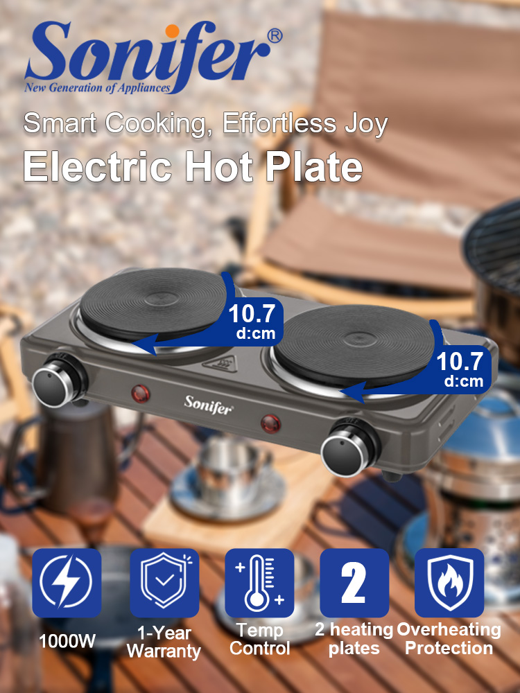 Induction Cooktop Portable - Elektryczna kuchenka dwupalnikowa Sonifer SF-3068 500W+500W,