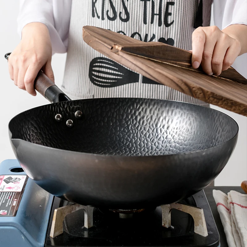 Wok Electric Flat - Patelnia Wok ze Stali Węglowej 32cm,