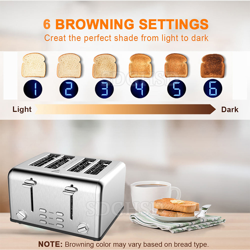 Toaster 4 Slice - Nowy Design Elektryczny Toster Ze Stali