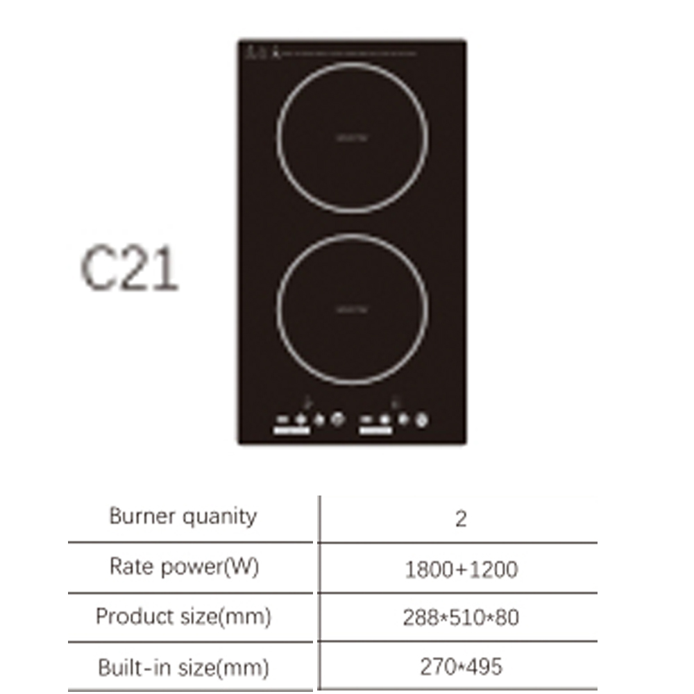 Induction Cooktop Portable - Elektryczna kuchenka dwukomorowa z płytą ceramiczną