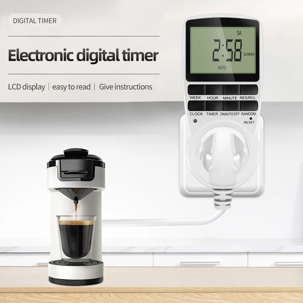 Kitchen Appliances Outlet - Elektroniczny cyfrowy wyłącznik czasowy EU, programowalna