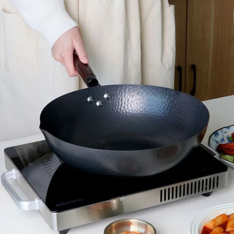 Wok Electric Flat - Patelnia wok ze stali węglowej 32
