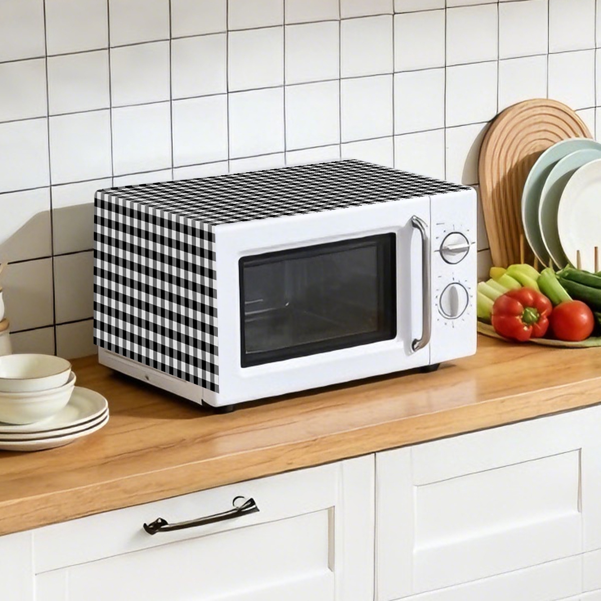 Czarno-biała krata, pokrowiec  – Kitchen Appliances Japan recenzja i cena